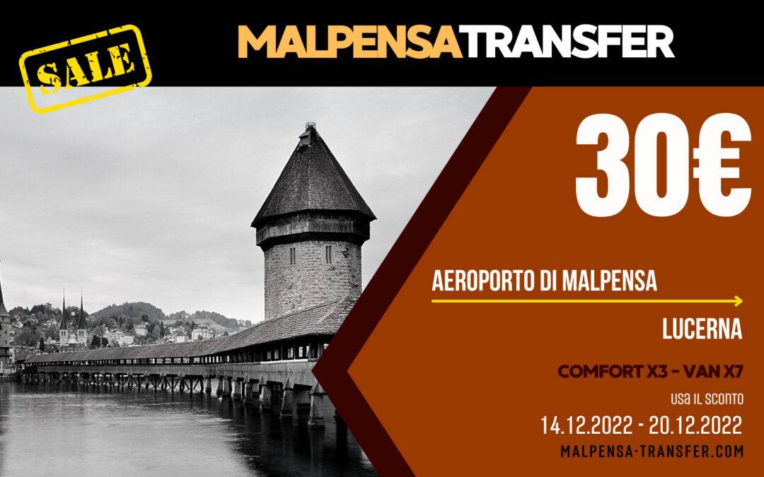 Auto Transfer Taxi dall’aeroporto di Malpensa a Lucerna – Sconto per un viaggio 30 €