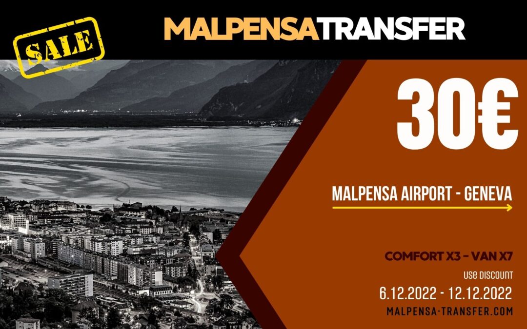Transfer Taxi from Malpensa Airport to Geneva – Discount for trip 30 €