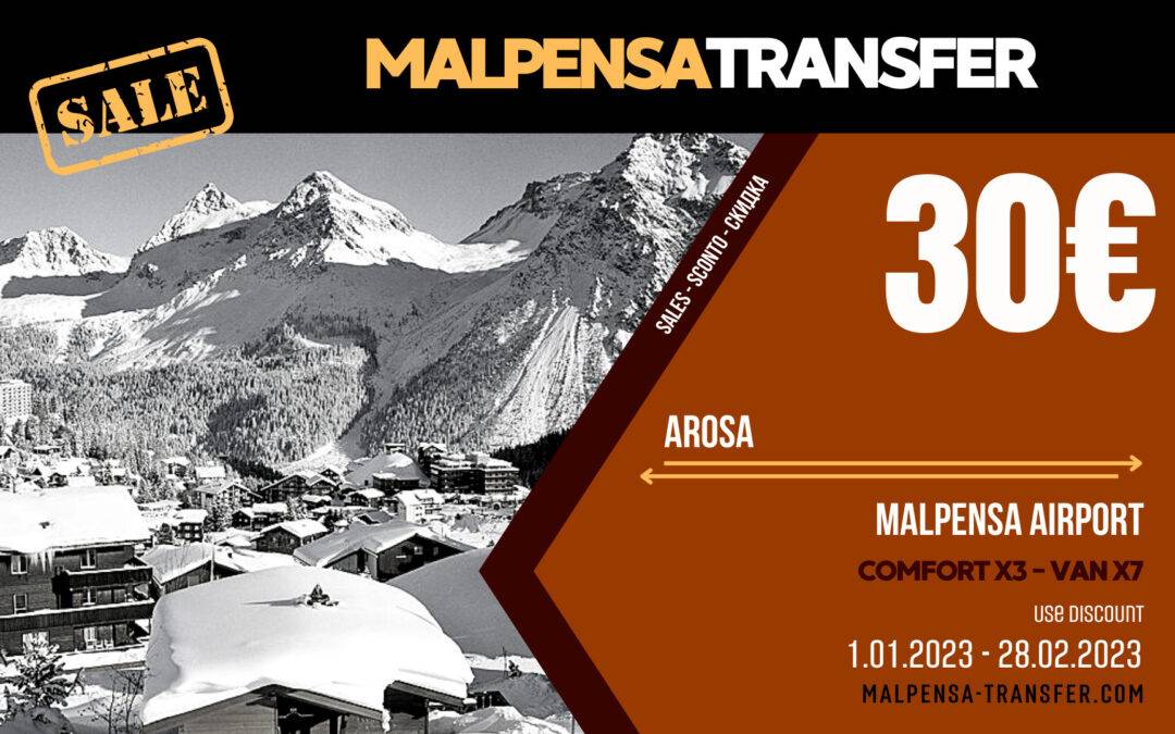 Transfer Taxi from Malpensa Airport to Arosa – Discount for trip 30 €
