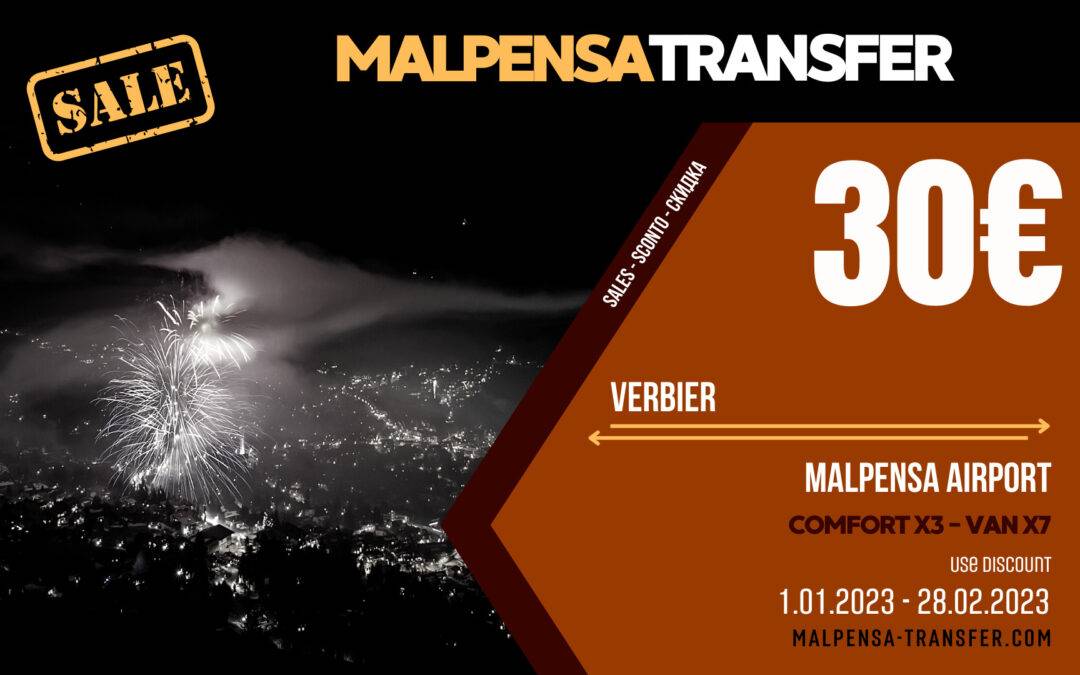 Transfer Taxi from Malpensa Airport to Verbier – Discount for trip 30 €