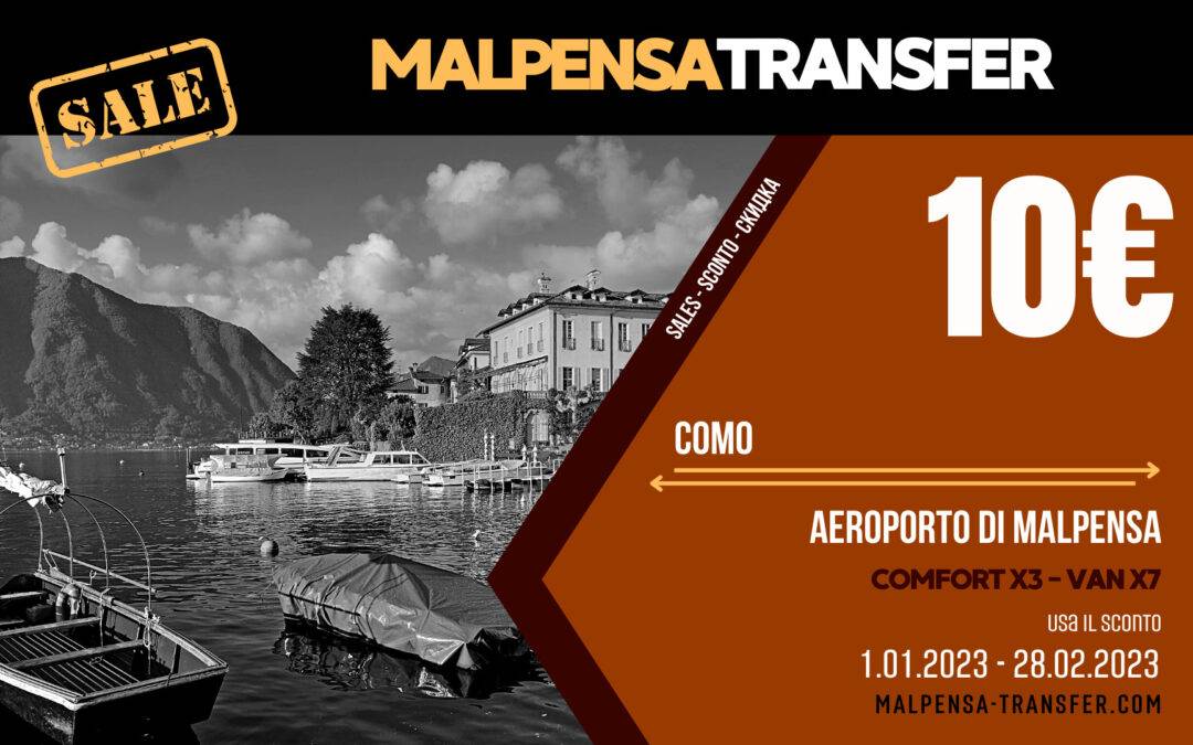 Auto Transfer Taxi dall’Aeroporto di Malpensa a Como – Sconto per un viaggio 10 €